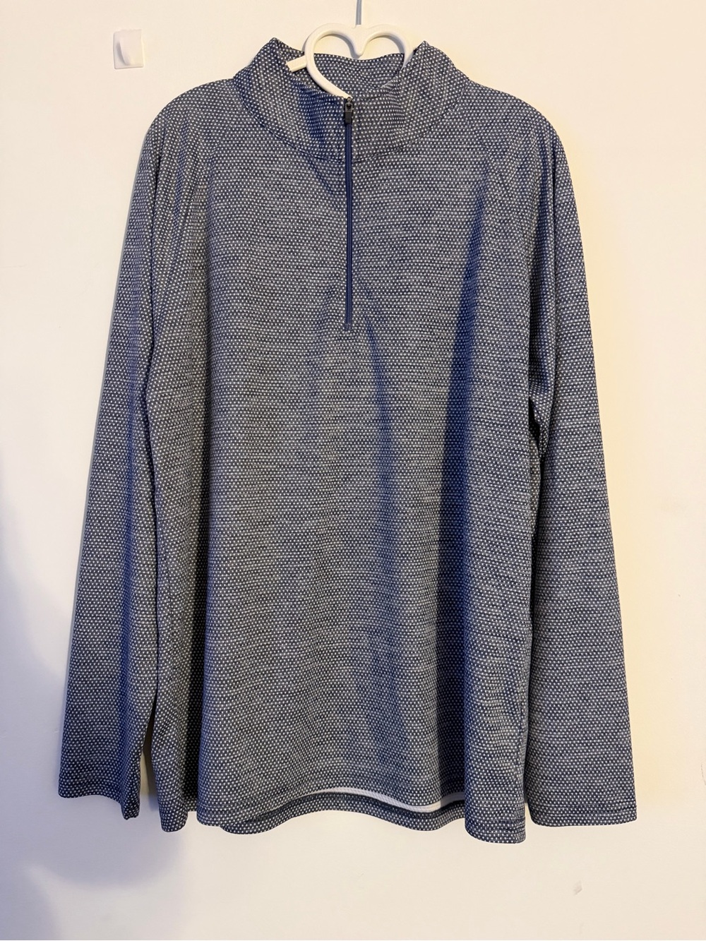 Haggar Blue Heather Quarter-Zip Pullover